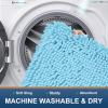 imagesmiry Luxury Chenille Bath Rug Set 2 Piece Extra Soft and Absorbent Shaggy Bathroom Mat Rugs Machine Washable NonSlip Plush Carpet Runner for Tub Shower and Bath Room24x1630x20Sky Blue