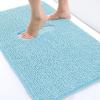 imagesmiry Luxury Chenille Bath Rug Set 2 Piece Extra Soft and Absorbent Shaggy Bathroom Mat Rugs Machine Washable NonSlip Plush Carpet Runner for Tub Shower and Bath Room24x1630x20Sky Blue