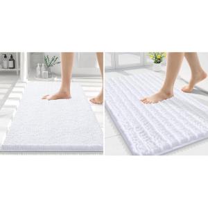 imageSmiry Bathroom Rugs 30X2030X20 Extra Soft Absorbent Shaggy Chenille Bath Mats Machine Washable Dry Quickly NonSlip Plush for Tub Shower and Floor Home Decor Accessories White