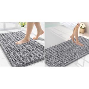 imageSmiry Bathroom Rugs 30x2047X24 Extra Soft Absorbent Shaggy Chenille Bath Mats Machine Washable Dry Quickly NonSlip Plush for Tub Shower and Floor Home Decor Accessories Grey