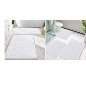 imageSmiry Bathroom Rugs and Mats Set of 5 Non Slip Absorbent Shaggy Bath Rug for Tub Shower and Bath Room 30x2024x1630x2024x1624x20 White