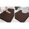 imageSmiry Memory Foam Bath Mat 30x20 and UShaped Toilet Bathroom Rugs 20x20 Super Soft Absorbent Non Slip Bath Rug Runner for Bathroom Floors Brown