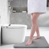 imageSmiry Memory Foam Bath Mat 24x16 and 24x20 UShaped Toilet Extra Soft Absorbent Bathroom Rugs Non Slip Bath Rug Runner for Shower Bathroom Floors Dark Grey