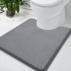 imageSmiry Memory Foam Bath Mat 24x16 and 24x20 UShaped Toilet Extra Soft Absorbent Bathroom Rugs Non Slip Bath Rug Runner for Shower Bathroom Floors Dark Grey