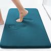 imageSmiry Memory Foam Bath Mat Set 24x16 30x20 Super Soft Absorbent Bathroom Rugs Non Slip Bath Rug Runner for Bathroom Floors Peacock Blue