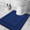 imageSmiry Memory Foam Bath Mat 60 x 90 cm Extra Soft NonSlip Bathroom Rug Super Absorbent Quick Dry Thick Comfortable MachineWashable Floor Mat Dark GreyNavy Blue