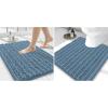 imageSmiry Bathroom Rugs Mat Set 2 Piece 24X16UShaped 24x20 Extra Soft Absorbent Non Slip Rubber Backing Machine Washable Quick Dry Chenille Bath Rug Set for Tub Shower and FloorGrayish Blue