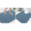 imageSmiry Bathroom Rugs Mat Set 2 Piece 36X24UShaped 24x20 Extra Soft Absorbent Non Slip Rubber Backing Machine Washable Quick Dry Chenille Bath Rug Set for Tub Shower and FloorGrayish Blue