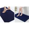 imagesmiry Luxury Chenille Bath Rug Set 2 Piece Extra Soft and Absorbent Shaggy Bathroom Mat Rugs Machine Washable NonSlip Plush Carpet Runner for Tub Shower and Bath Room24x1636x24Navy Blu