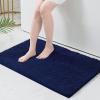 imagesmiry Luxury Chenille Bath Rug Set 2 Piece Extra Soft and Absorbent Shaggy Bathroom Mat Rugs Machine Washable NonSlip Plush Carpet Runner for Tub Shower and Bath Room24x1636x24Navy Blu