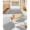 imageSmiry Bathroom Rugs Set 2 Piece30x20 Plus 24x17 Extra Soft Absorbent Bath Mats Non Slip Machine Washable Quick Dry Bath Rugs for Bathroom Floor Tub Shower Darkgrey amp Cream