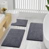 imageSmiry Chenille Bath Rug Set 2 Piece Extra Soft and Absorbent Shaggy Bathroom Mat Rugs Machine Washable NonSlip Plush Carpet Runner for Tub Shower and Bath Room24x1630x20Charcoal Grey