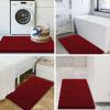 imageSmiry Chenille Bath Rug and Mats Set of 2Extra Soft and Absorbent Shaggy Bath Mat Machine Washable NonSlip Plush Carpet 24x 16UShaped 24 x20 Burgundy