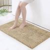 imageSmiry Chenille Bath Rug and Mats Set of 3 Non Slip Absorbent Shaggy Bath Rug for Tub Shower and Bath Room 24x 1636x 24UShaped 24 x20 Beige