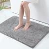 imageSmiry Chenille Bath Rug and Mats Set of 3 Non Slip Absorbent Shaggy Bath Rug for Tub Shower and Bath Room 30x 2036x 24UShaped 24 x20 Grey