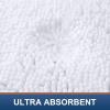 imageSmiry Luxury Chenille Bath Rug Set 2 Piece Extra Soft and Absorbent Shaggy Bathroom Mat Rugs Machine Washable NonSlip Plush Carpet Runner for Tub Shower and Bath Room24x1630x20White