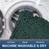 imageSmiry Luxury Chenille Bath Rug Set 2 Piece Extra Soft and Absorbent Shaggy Bathroom Mat Rugs Machine Washable NonSlip Plush Carpet Runner for Tub Shower and Bath Room24x1630x20Green