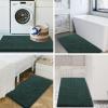 imageSmiry Luxury Chenille Bath Rug Set 2 Piece Extra Soft and Absorbent Shaggy Bathroom Mat Rugs Machine Washable NonSlip Plush Carpet Runner for Tub Shower and Bath Room24x1630x20Green