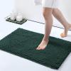 imageSmiry Luxury Chenille Bath Rug Set 2 Piece Extra Soft and Absorbent Shaggy Bathroom Mat Rugs Machine Washable NonSlip Plush Carpet Runner for Tub Shower and Bath Room24x1630x20Green