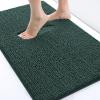 imageSmiry Luxury Chenille Bath Rug Set 2 Piece Extra Soft and Absorbent Shaggy Bathroom Mat Rugs Machine Washable NonSlip Plush Carpet Runner for Tub Shower and Bath Room24x1630x20Green