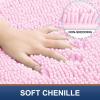 imageSmiry Luxury Chenille Bath Rug Set 2 Piece Extra Soft and Absorbent Shaggy Bathroom Mat Rugs Machine Washable NonSlip Plush Carpet Runner for Tub Shower and Bath Room24x1630x20Pink