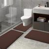 imageSmiry Memory Foam Bath Mat 30x20 and 24x20 UShaped Toilet Extra Soft Absorbent Bathroom Rugs Non Slip Bath Rug Runner for Shower Bathroom Floors Brown