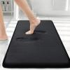 imageSmiry Product Image Memory Foam Bath Mat30x20Black and Dark Grey Extra Soft and Absorbent Bathroom Mats Non Slip Washable Carpet for Floor Shower and Tub