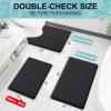 imageSmiry Product Image Memory Foam Bath Mat30x20Black and Dark Grey Extra Soft and Absorbent Bathroom Mats Non Slip Washable Carpet for Floor Shower and Tub