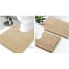 imageSmiry Chenille Bathroom Rugs 24x16 and UShaped Toilet Bath Rugs 24x2024x20 Extra Soft and Absorbent Shaggy Bath Mat Machine Washable NonSlip Plush Carpet Beige