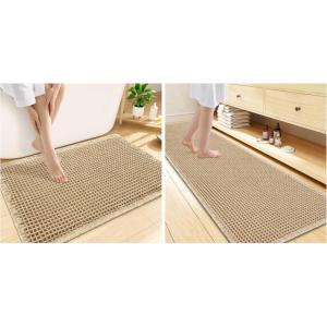 imageSmiry Bathroom Rugs Set 2 Piece72x24 Plus 30x20 Extra Soft Absorbent Bath Mats Non Slip Machine Washable Quick Dry Bath Rugs for Bathroom Floor Tub Shower Brown