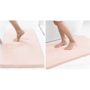 imageSmiry Memory Foam Bath Mat Set 24x16 36 x 24 Super Soft Absorbent Bathroom Rugs Non Slip Bath Rug Runner for Bathroom Floors Pink