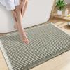 imageSmiry Bathroom Rugs Set 2 Piece30x20 Plus 24x17 Extra Soft Absorbent Bath Mats Non Slip Machine Washable Quick Dry Bath Rugs for Bathroom Floor Tub Shower Green amp Cream