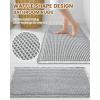 imageSmiry Bathroom Rugs Set 2 Piece30x20 Plus 24x17 Extra Soft Absorbent Bath Mats Non Slip Machine Washable Quick Dry Bath Rugs for Bathroom Floor Tub Shower Lightgrey amp Cream