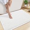 imageSmiry Bathroom Rugs Set 2 Piece30x20 Plus 24x17 Extra Soft Absorbent Bath Mats Non Slip Machine Washable Quick Dry Bath Rugs for Bathroom Floor Tub Shower Whtie