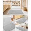 imageSmiry Bathroom Rugs Set 2 Piece30x20 Plus 24x17 Extra Soft Absorbent Bath Mats Non Slip Machine Washable Quick Dry Bath Rugs for Bathroom Floor Tub Shower Lightgrey amp Cream