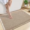 imageSmiry Bathroom Rugs Set 2 Piece30x20 Plus 24x17 Extra Soft Absorbent Bath Mats Non Slip Machine Washable Quick Dry Bath Rugs for Bathroom Floor Tub Shower BrownampCream
