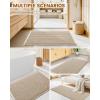 imageSmiry Bathroom Rugs Set 2 Piece30x20 Plus 24x17 Extra Soft Absorbent Bath Mats Non Slip Machine Washable Quick Dry Bath Rugs for Bathroom Floor Tub Shower BrownampCream