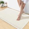 imageSmiry Bathroom Rugs Set 2 Piece30x20 Plus 30X18 Extra Soft Absorbent Bath Mats Non Slip Machine Washable Quick Dry Bath Rugs for Bathroom Floor Tub Shower Cream