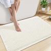imageSmiry Bathroom Rugs Set 2 Piece30x20 Plus 30X18 Extra Soft Absorbent Bath Mats Non Slip Machine Washable Quick Dry Bath Rugs for Bathroom Floor Tub Shower Cream