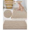 imageSmiry Bathroom Rugs Set 2 Piece30x20 Plus 30x18 Extra Soft Absorbent Bath Mats Non Slip Machine Washable Quick Dry Bath Rugs for Bathroom Floor Tub Shower BrownampCream