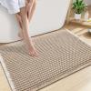 imageSmiry Bathroom Rugs Set 2 Piece30x20 Plus 30x18 Extra Soft Absorbent Bath Mats Non Slip Machine Washable Quick Dry Bath Rugs for Bathroom Floor Tub Shower BrownampCream