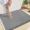 imageSmiry Bathroom Rugs Set 2 Piece30x20 Plus 30x18 Extra Soft Absorbent Bath Mats Non Slip Machine Washable Quick Dry Bath Rugs for Bathroom Floor Tub Shower Darkgrey amp Cream