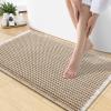 imageSmiry Bathroom Rugs Set 2 Piece30x20 Plus 30x18 Extra Soft Absorbent Bath Mats Non Slip Machine Washable Quick Dry Bath Rugs for Bathroom Floor Tub Shower BrownampCream