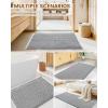 imageSmiry Bathroom Rugs Set 2 Piece30x20 Plus 30x18 Extra Soft Absorbent Bath Mats Non Slip Machine Washable Quick Dry Bath Rugs for Bathroom Floor Tub Shower Darkgrey amp Cream