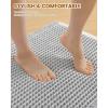 imageSmiry Bathroom Rugs Set 2 Piece30x20 Plus30x18 Extra Soft Absorbent Bath Mats Non Slip Machine Washable Quick Dry Bath Rugs for Bathroom Floor Tub Shower Lightgrey amp Cream