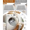 imageSmiry Bathroom Rugs Set 2 Piece30x20 Plus30x18 Extra Soft Absorbent Bath Mats Non Slip Machine Washable Quick Dry Bath Rugs for Bathroom Floor Tub Shower Lightgrey amp Cream