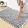 imageSmiry Bathroom Rugs Set 2 Piece30x20 Plus30x18 Extra Soft Absorbent Bath Mats Non Slip Machine Washable Quick Dry Bath Rugs for Bathroom Floor Tub Shower Lightgrey amp Cream