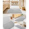 imageSmiry Bathroom Rugs Set 2 Piece30x20 Plus30x18 Extra Soft Absorbent Bath Mats Non Slip Machine Washable Quick Dry Bath Rugs for Bathroom Floor Tub Shower Lightgrey amp Cream