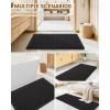 imageSmiry Bathroom Rugs Set 2 Piece36x24 Plus 30X20 Extra Soft Absorbent Bath Mats Non Slip Machine Washable Quick Dry Bath Rugs for Bathroom Floor Tub Shower Black