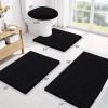 imageSmiry Bathroom Rugs Sets 3 Piece Soft Absorbent Chenille Bath Mat and UShaped Contour Toilet Rug Machine Wash Dry Bath Mat Sets for Bathroom Tub and Floor 30x2024x1624x20 Sage GreenBlack